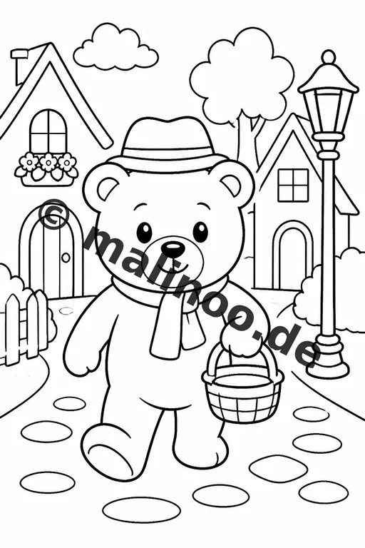 Bären Malbuch 20 Ausmalbilder PDF Download digital – Vorschaubild 3
