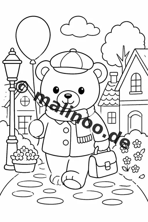 Bären Malbuch 20 Ausmalbilder PDF Download digital – Vorschaubild 3