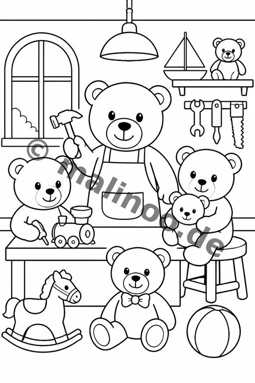 Bären Malbuch 20 Ausmalbilder PDF Download – Vorschaubild 4