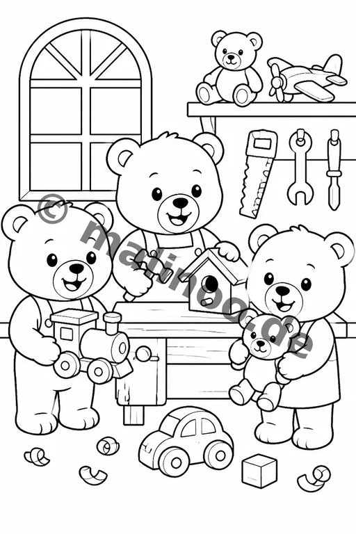 Bären Malbuch 20 Ausmalbilder PDF Download – Vorschaubild 4