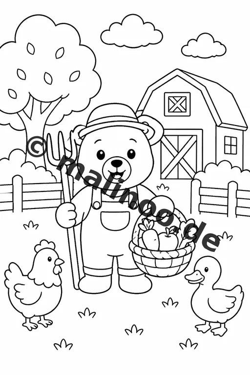 Bären Malbuch 20 Ausmalbilder PDF Download digital – Vorschaubild 4