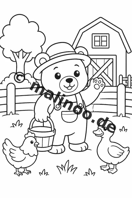 Bären Malbuch 20 Ausmalbilder PDF Download digital – Vorschaubild 4