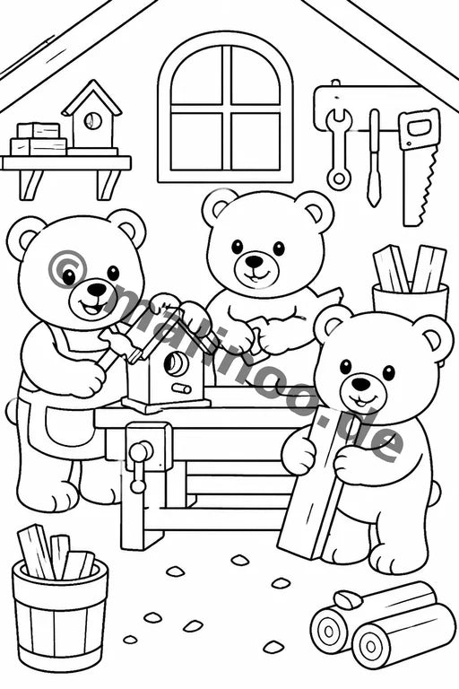 Bären Malbuch 20 Ausmalbilder PDF Download – Vorschaubild 4