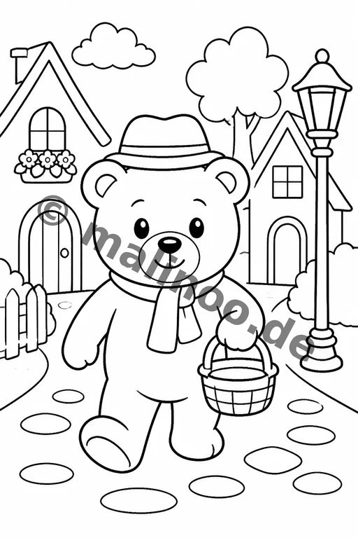 Bären Malbuch 20 Ausmalbilder PDF Download – Vorschaubild 5