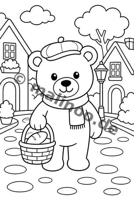 Bären Malbuch 20 Ausmalbilder PDF Download – Vorschaubild 5