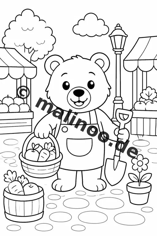 Bären Malbuch 20 Ausmalbilder gedruckt und gebunden – Vorschaubild 10