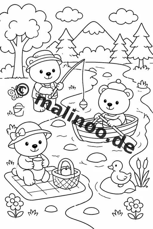 Bären Malbuch 20 Ausmalbilder gedruckt und gebunden – Vorschaubild 7
