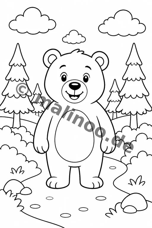 Bären Malbuch 20 Ausmalbilder gedruckt+lose – Vorschaubild 3