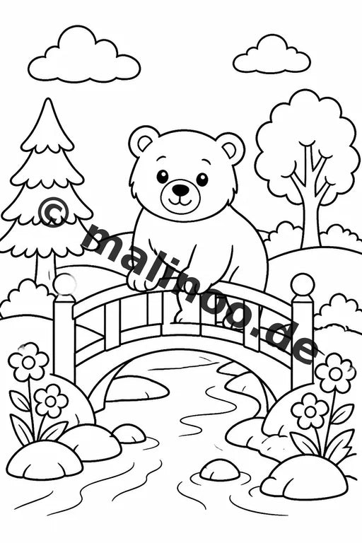 Bären Malbuch 20 Ausmalbilder gedruckt, ungebunden – Vorschaubild 8
