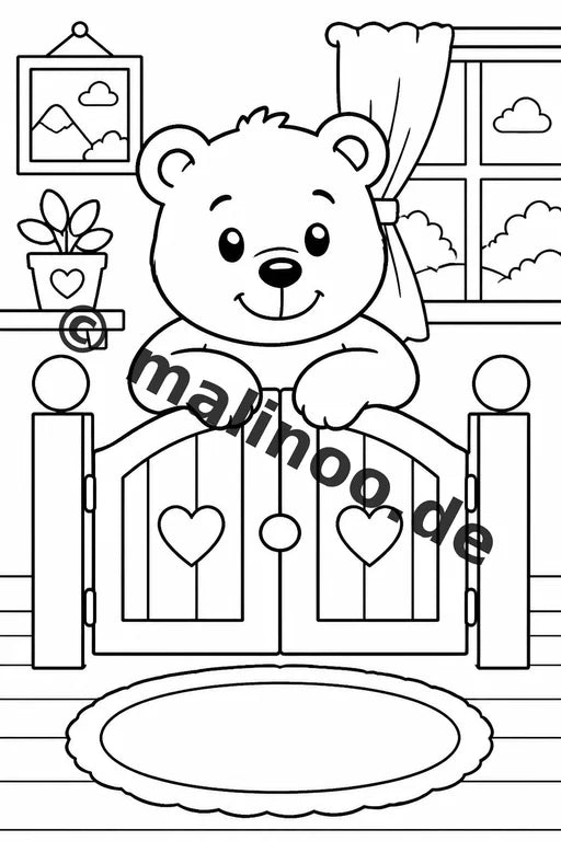 Bären Malbuch 20 Ausmalbilder gedruckt, ungebunden – Vorschaubild 9