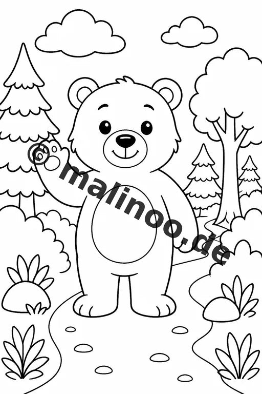 Bären Malbuch 50 Ausmalbilder PDF Download digital – Vorschaubild 2