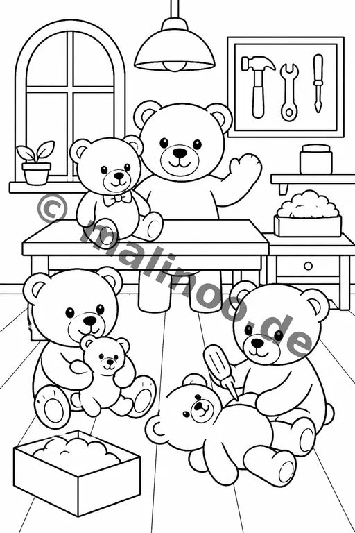 Bären Malbuch 50 Ausmalbilder PDF Download – Vorschaubild 4