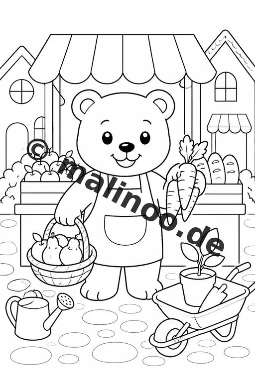 Bären Malbuch 50 Ausmalbilder gedruckt und gebunden – Vorschaubild 10