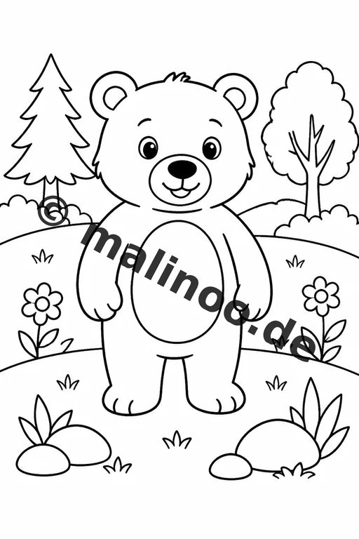Bären Malbuch 50 Ausmalbilder gedruckt und gebunden – Vorschaubild 1