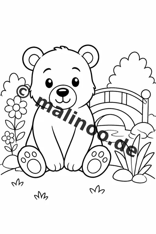 Bären Malbuch 50 Ausmalbilder gedruckt und gebunden – Vorschaubild 5