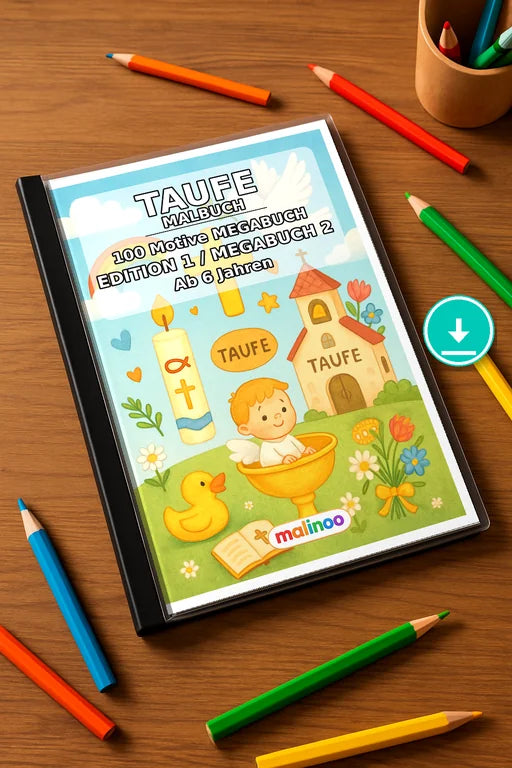 Baptism Coloring Book 100 Coloring Pages PDF Download – Mockup-Ansicht