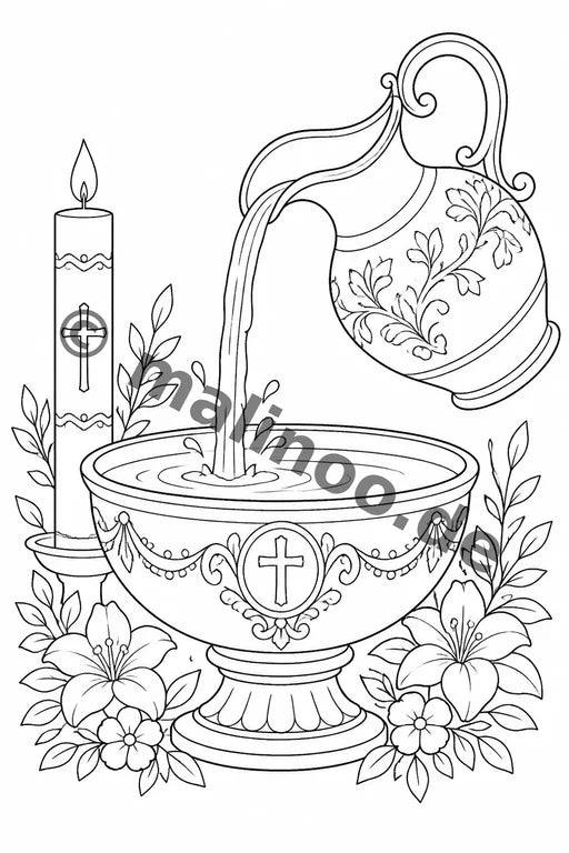 Baptism Coloring Book 100 Coloring Pages PDF Download – Vorschaubild 2