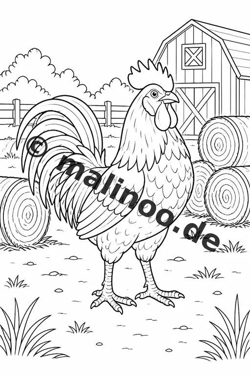Bauernhof Malbuch 100 Ausmalbilder gedruckt und gebunden – Vorschaubild 4