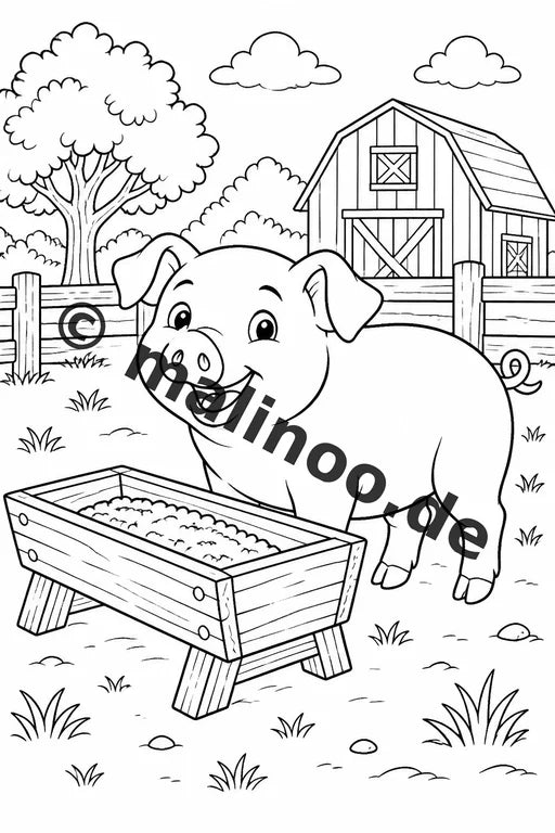 Bauernhof Malbuch 20 Ausmalbilder PDF Download digital – Vorschaubild 3
