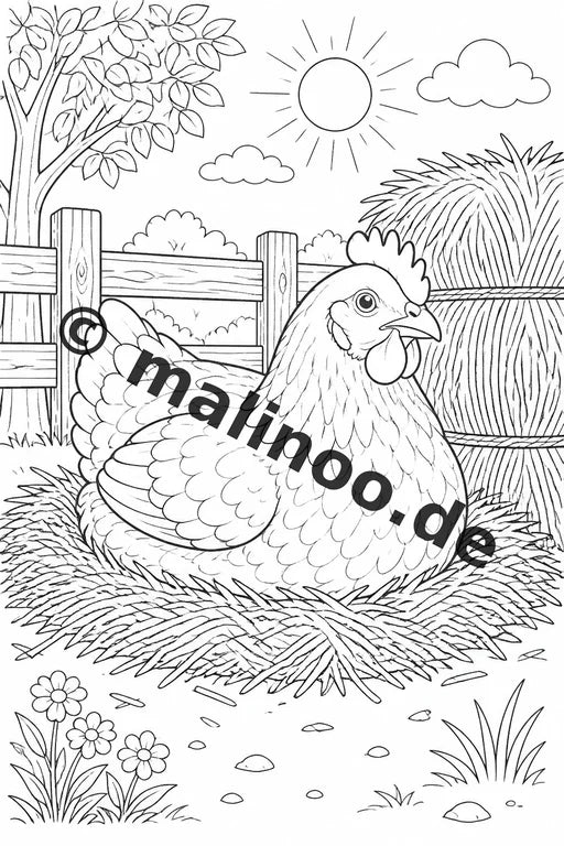Bauernhof Malbuch 20 Ausmalbilder gedruckt und gebunden – Vorschaubild 5