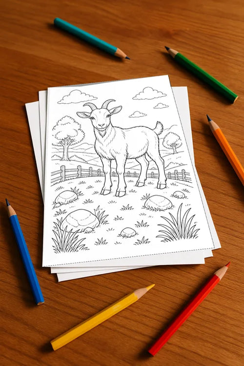 Bauernhof Malbuch 20 Ausmalbilder gedruckt, ungebunden – Mockup-Ansicht