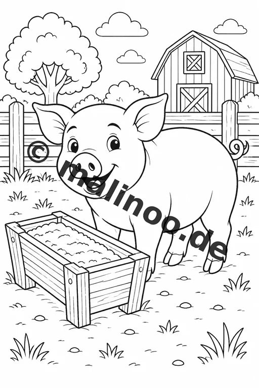 Bauernhof Malbuch 20 Ausmalbilder gedruckt, ungebunden – Vorschaubild 3