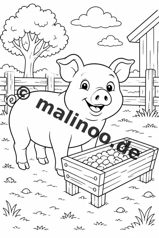 Bauernhof Malbuch 20 Ausmalbilder gedruckt, ungebunden – Vorschaubild 3