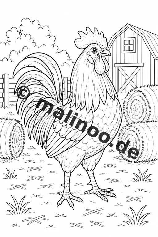 Bauernhof Malbuch 20 Ausmalbilder gedruckt, ungebunden – Vorschaubild 4