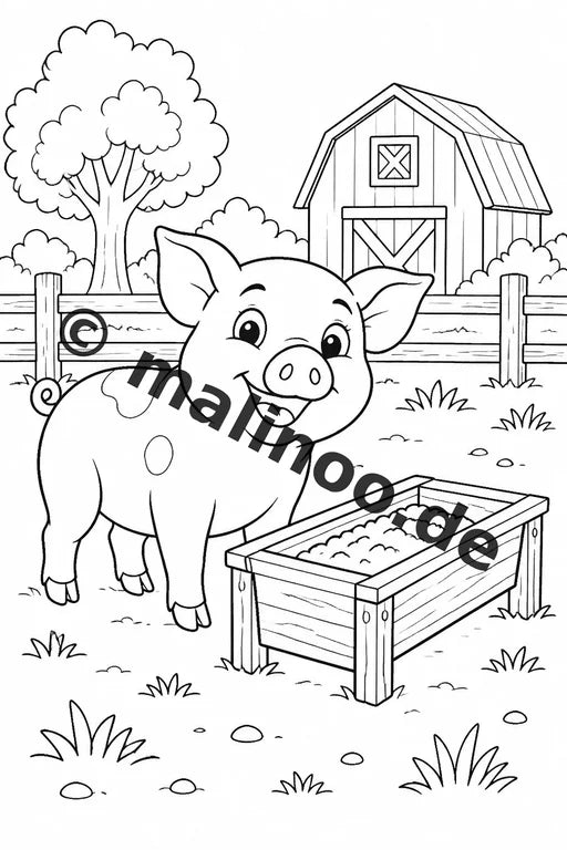 Bauernhof Malbuch 50 Ausmalbilder PDF Download digital – Vorschaubild 3