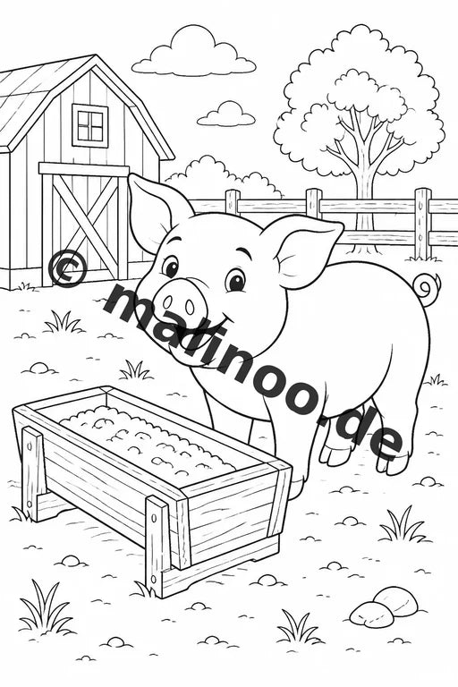 Bauernhof Malbuch 50 Ausmalbilder PDF Download digital – Vorschaubild 3