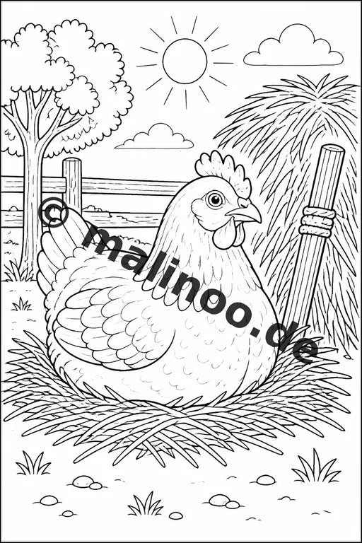 Bauernhof Malbuch 50 Ausmalbilder PDF Download digital – Vorschaubild 5