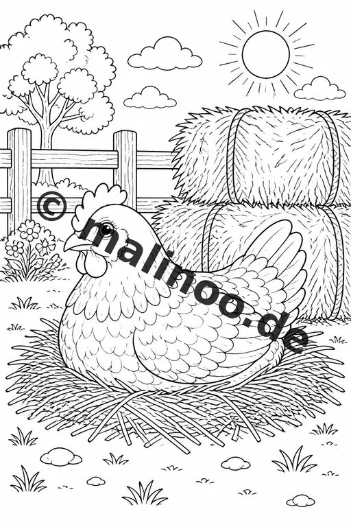 Bauernhof Malbuch 50 Ausmalbilder PDF Download digital – Vorschaubild 5