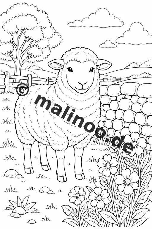 Bauernhof Malbuch 50 Ausmalbilder gedruckt und gebunden – Vorschaubild 2