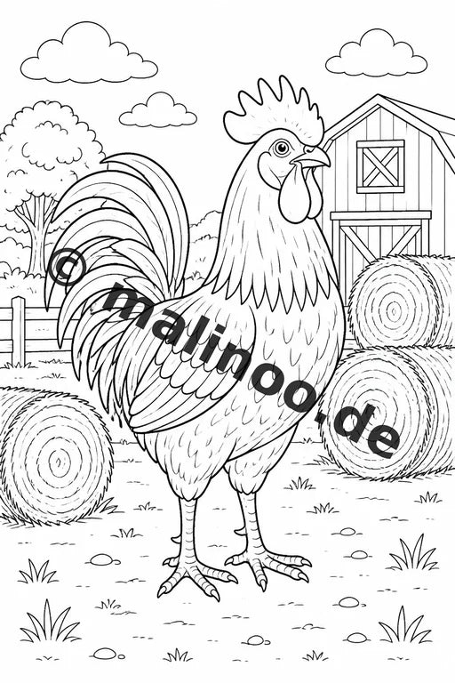 Bauernhof Malbuch 50 Ausmalbilder gedruckt und gebunden – Vorschaubild 4