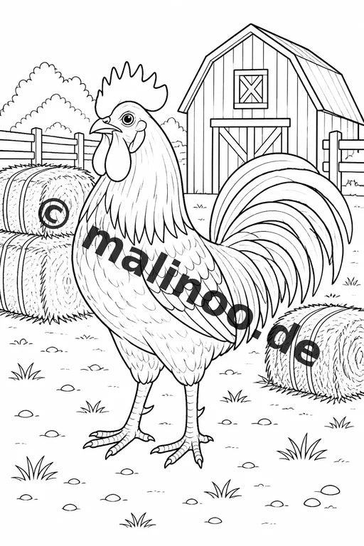 Bauernhof Malbuch 50 Ausmalbilder gedruckt, ungebunden – Vorschaubild 4