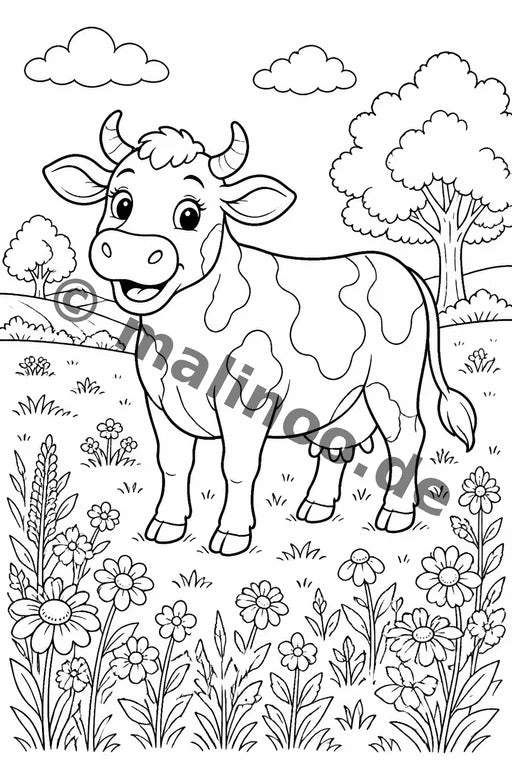 Bauernhoftiere Malbuch 100 Ausmalbilder PDF Download – Vorschaubild 1