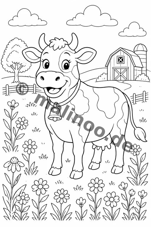 Bauernhoftiere Malbuch 100 Ausmalbilder PDF Download – Vorschaubild 1