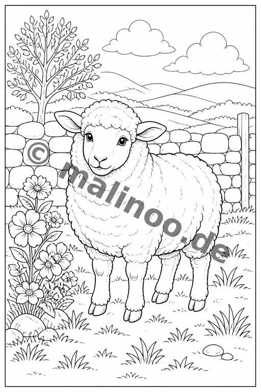 Bauernhoftiere Malbuch 100 Ausmalbilder PDF Download – Vorschaubild 2