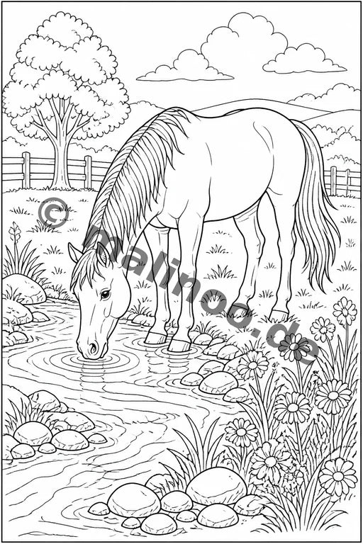 Bauernhoftiere Malbuch 100 Ausmalbilder gedruckt+lose – Vorschaubild 7