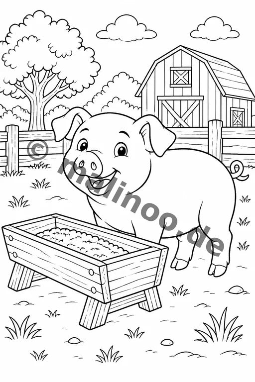 Bauernhoftiere Malbuch 20 Ausmalbilder PDF Download – Vorschaubild 3
