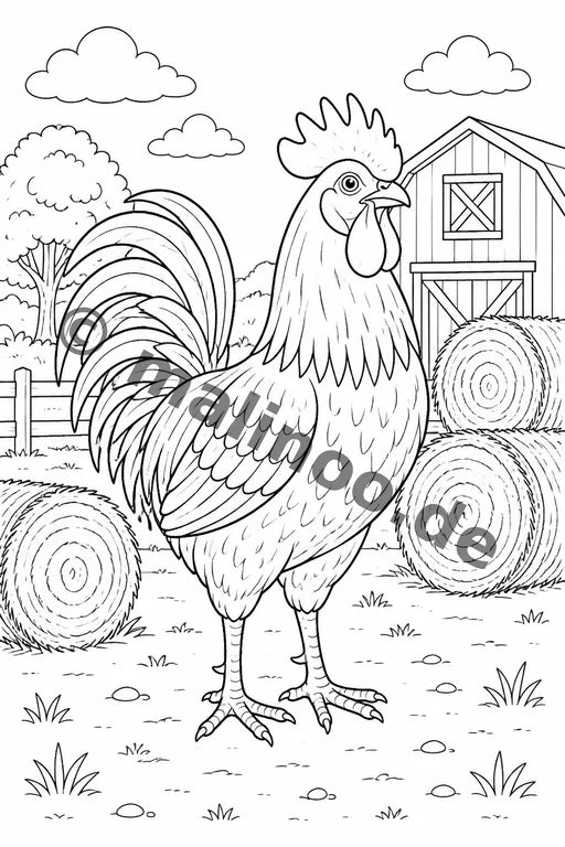 Bauernhoftiere Malbuch 20 Ausmalbilder PDF Download – Vorschaubild 4