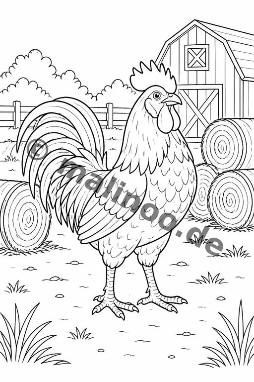 Bauernhoftiere Malbuch 20 Ausmalbilder PDF Download – Vorschaubild 4