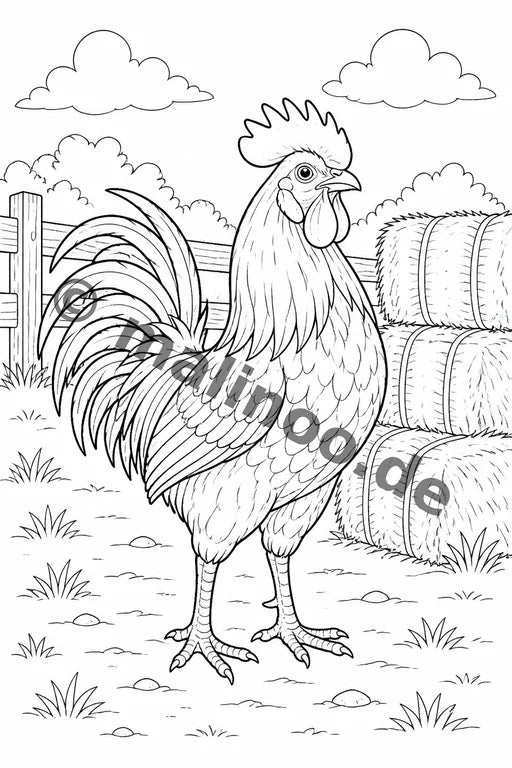 Bauernhoftiere Malbuch 20 Ausmalbilder PDF Download – Vorschaubild 4