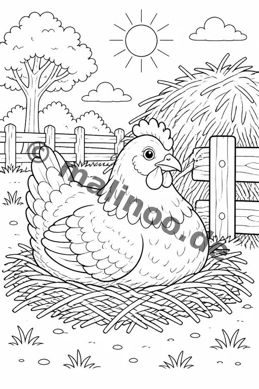 Bauernhoftiere Malbuch 20 Ausmalbilder PDF Download – Vorschaubild 5