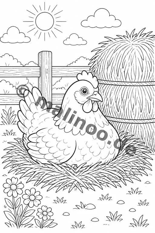 Bauernhoftiere Malbuch 20 Ausmalbilder PDF Download – Vorschaubild 5
