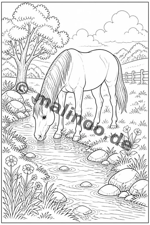 Bauernhoftiere Malbuch 20 Ausmalbilder gedruckt+gebunden – Vorschaubild 7