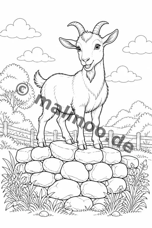 Bauernhoftiere Malbuch 20 Ausmalbilder gedruckt+gebunden – Vorschaubild 9