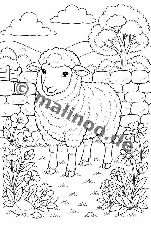 Bauernhoftiere Malbuch 20 Ausmalbilder gedruckt+lose – Vorschaubild 2