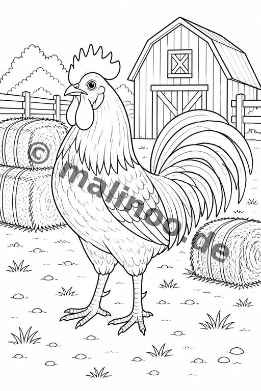 Bauernhoftiere Malbuch 20 Ausmalbilder gedruckt+lose – Vorschaubild 4