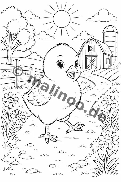 Bauernhoftiere Malbuch 20 Ausmalbilder gedruckt+lose – Vorschaubild 6
